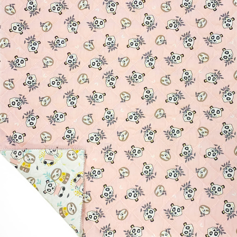 Printed Quilted Cotton WONI / NIWOYA White / Blush